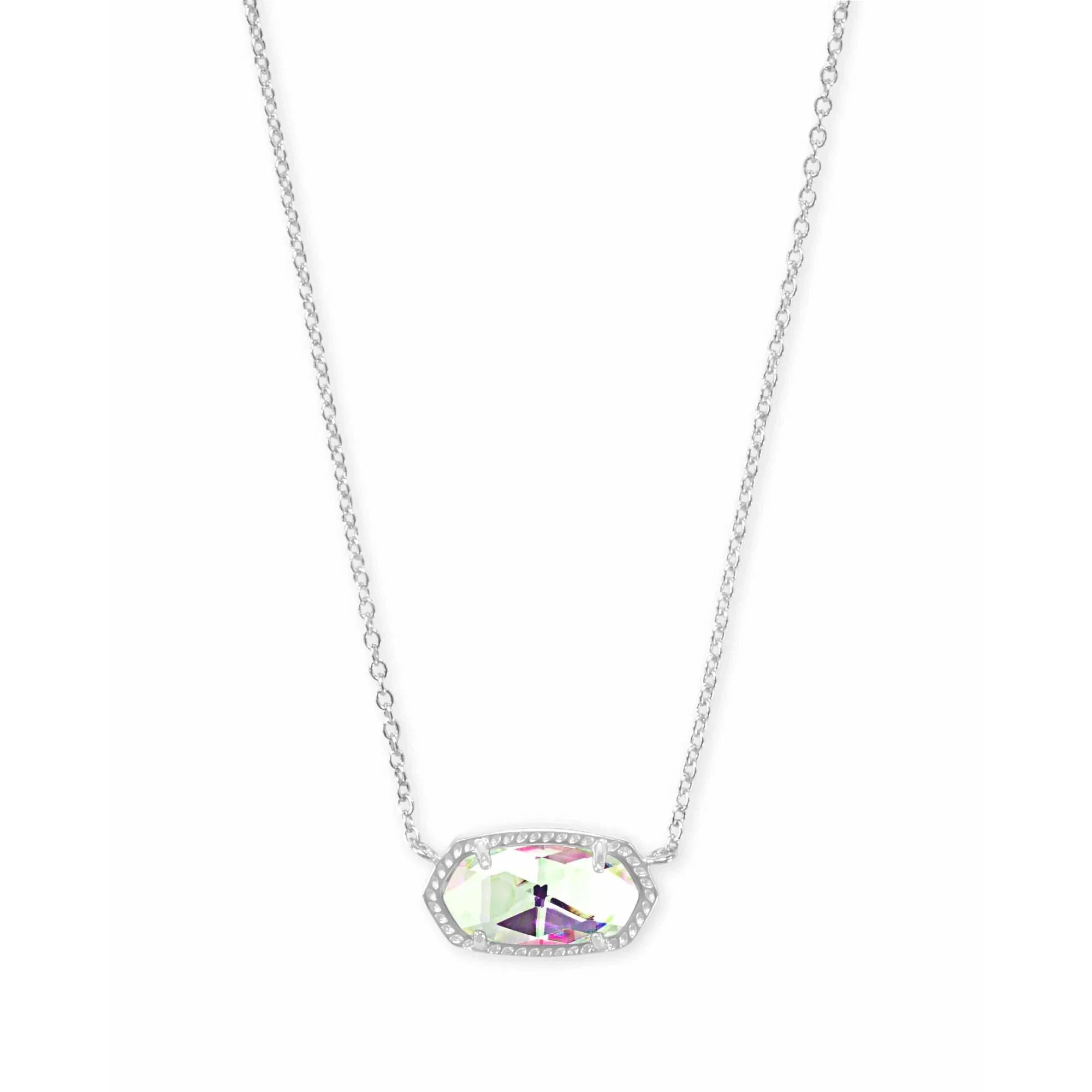 Kendra Scott Elisa Silver Pendant Necklace, Dichroic Glass