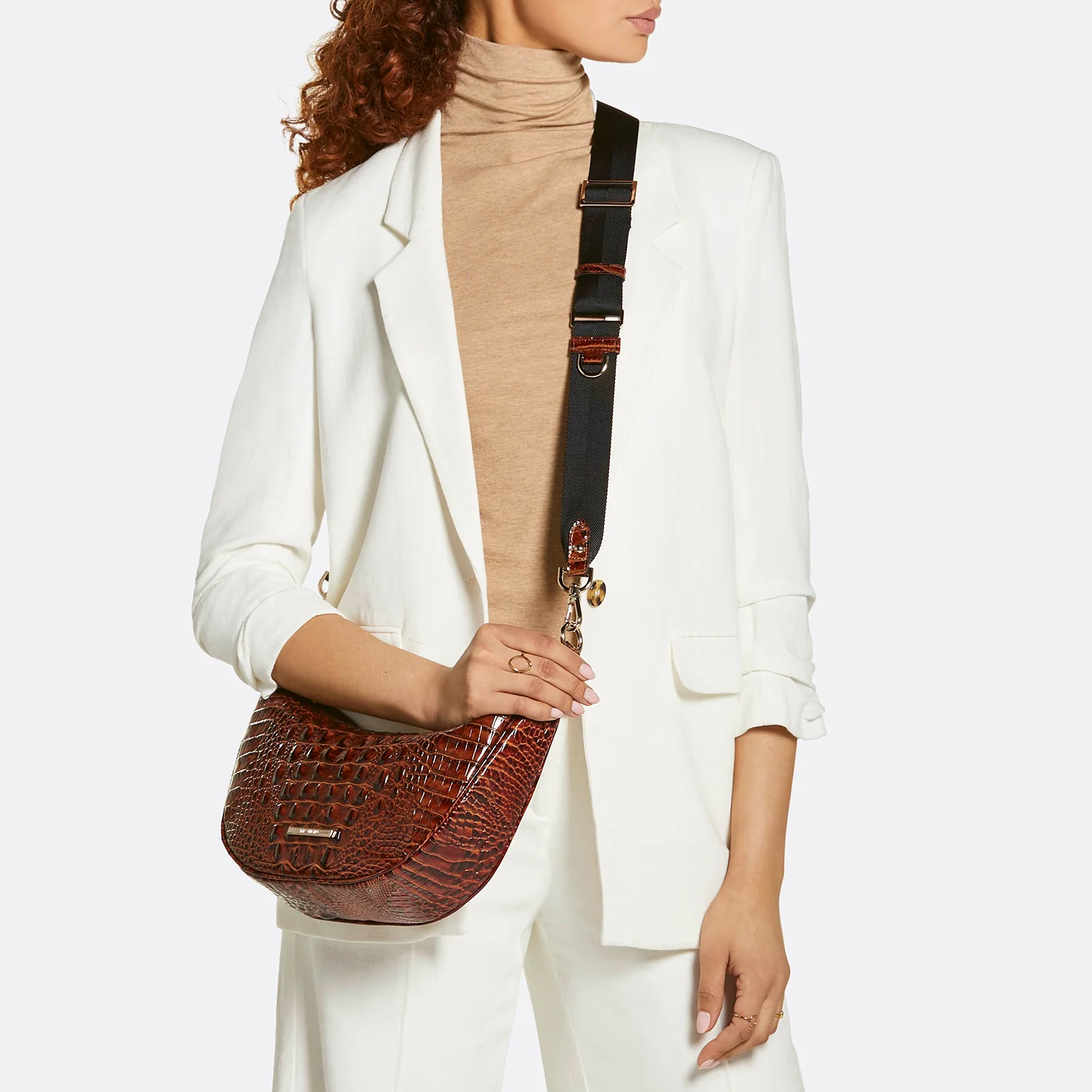 Brahmin Alden Road Collection Percy Crossbody, Black Alden Road
