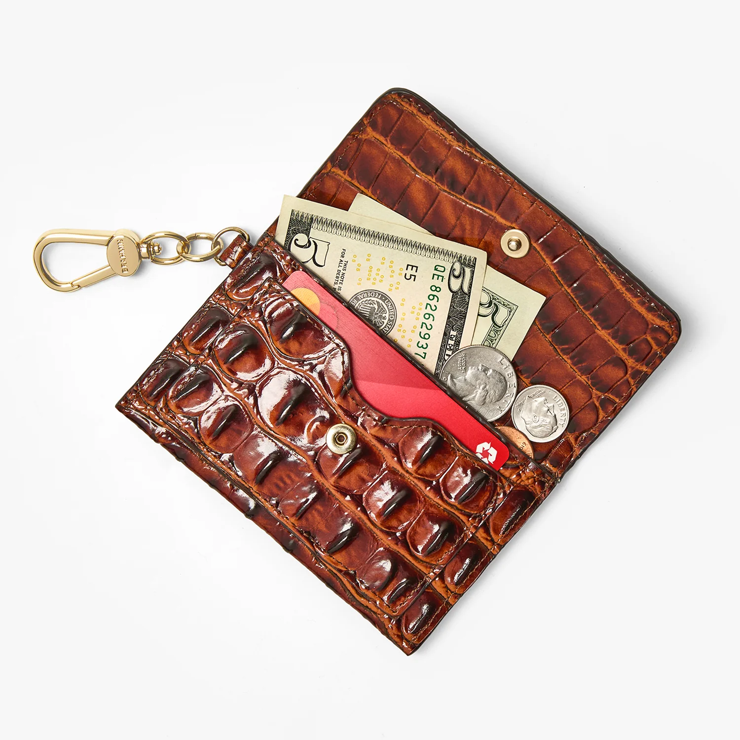 Brahmin Alden Road Collection Ricki Clip on Wallet, Black Alden Road