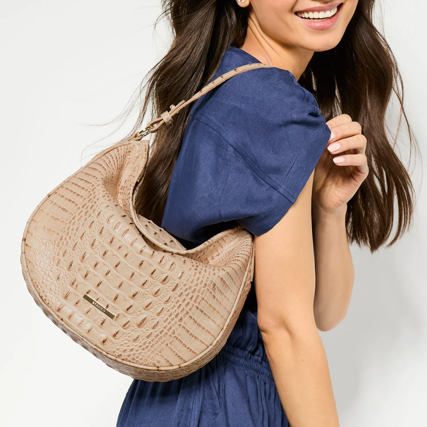 Brahmin Alden Road Collection Small Kathleen Shoulder Bag, Black Alden Road