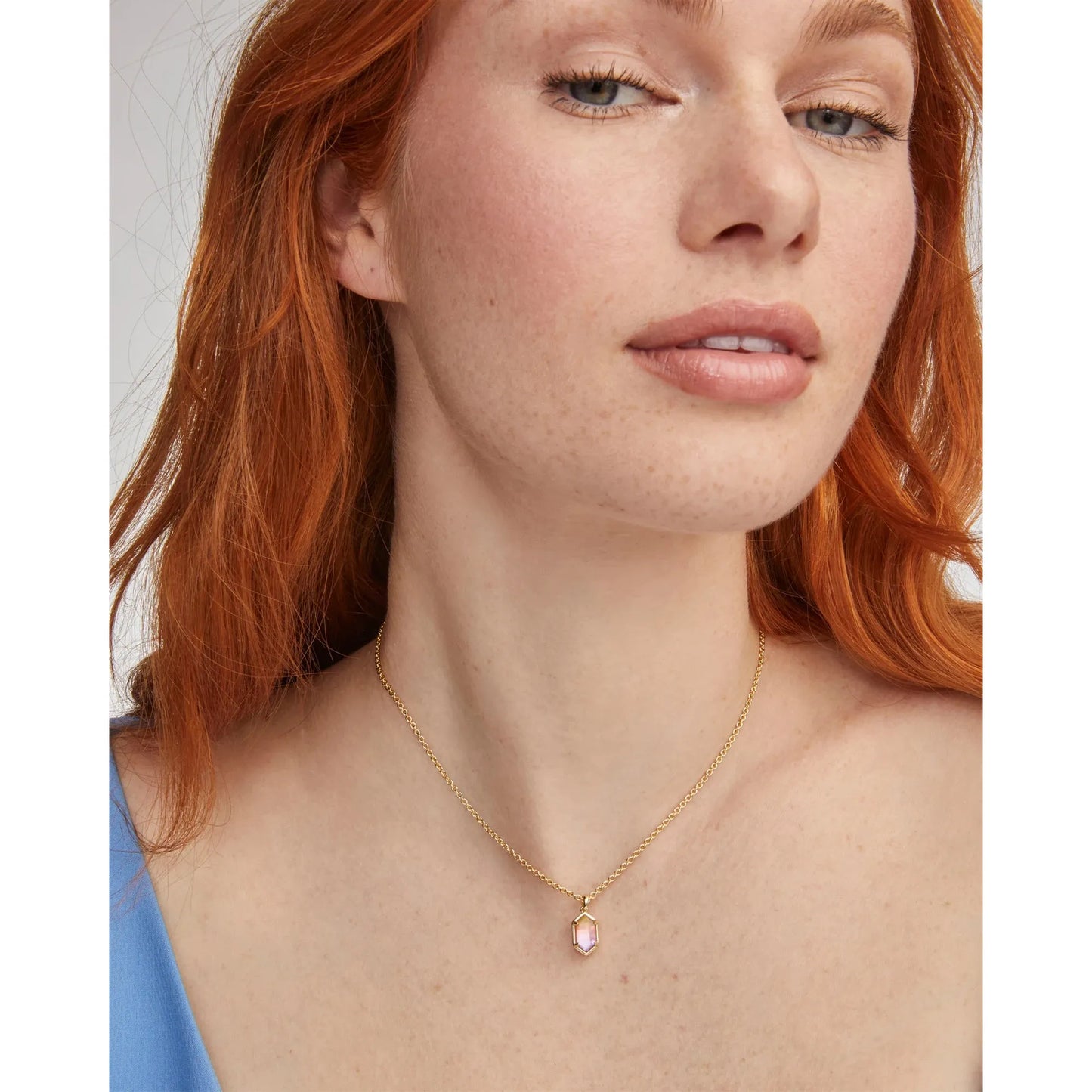 Kendra Scott Hallie Gold Pendant Necklace, Sunrise Watercolor Illusion
