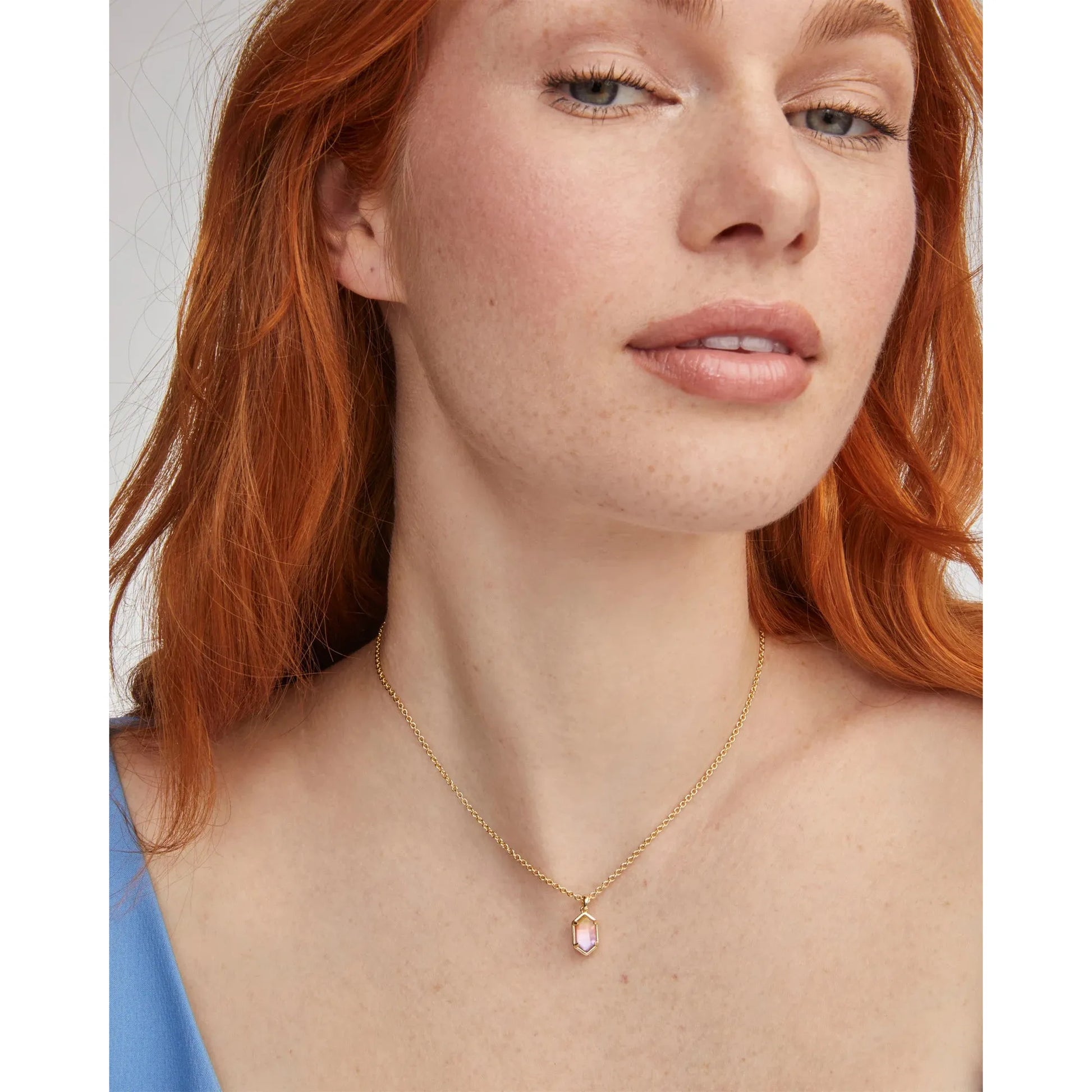 Kendra Scott Hallie Gold Pendant Necklace, Sunrise Watercolor Illusion