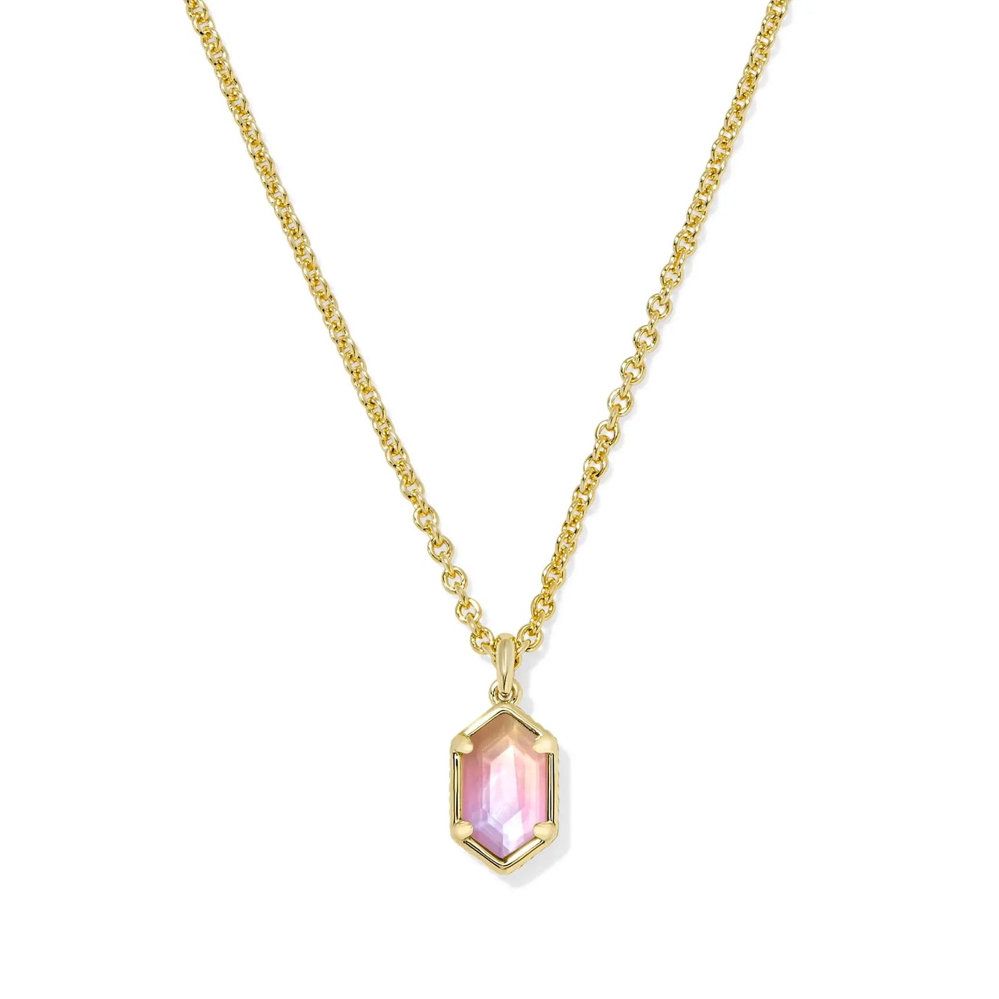 Kendra Scott Hallie Gold Pendant Necklace, Sunrise Watercolor Illusion
