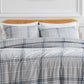 Simple Plaid Comforter Set, Grey