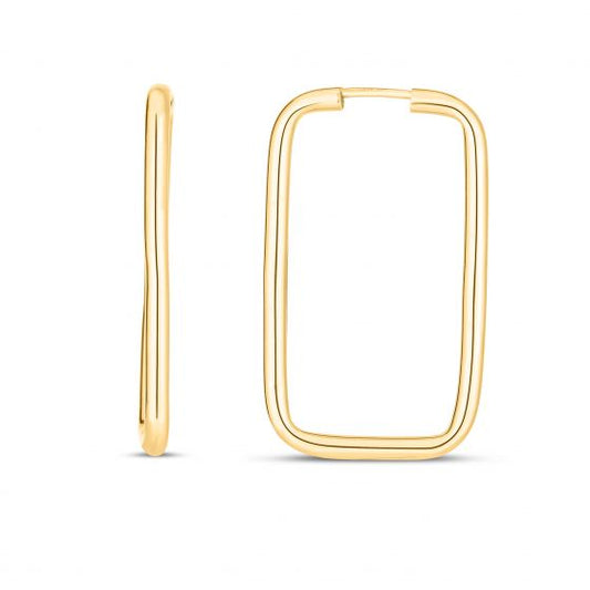 14K Endless Rectangle Hoops