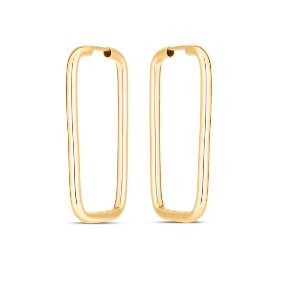 14K Endless Rectangle Hoops