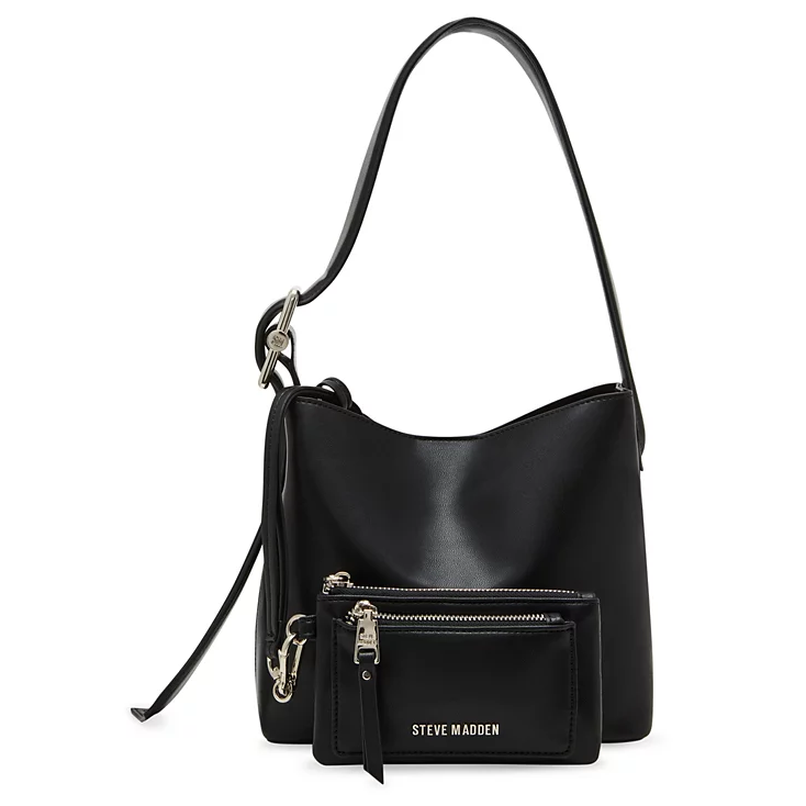 Steve Madden Lisaa Hobo Bag & Pouch Set, Black