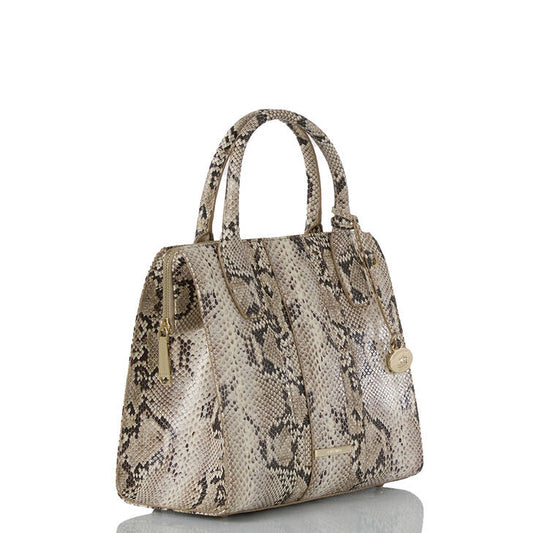 Brahmin Exotic Collection Small Caroline Satchel, Beige Sandcastle