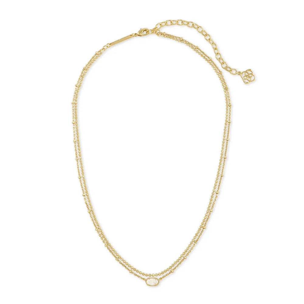 Kendra Scott Emilie Iridescent Drusy Multistrand Necklace, Gold