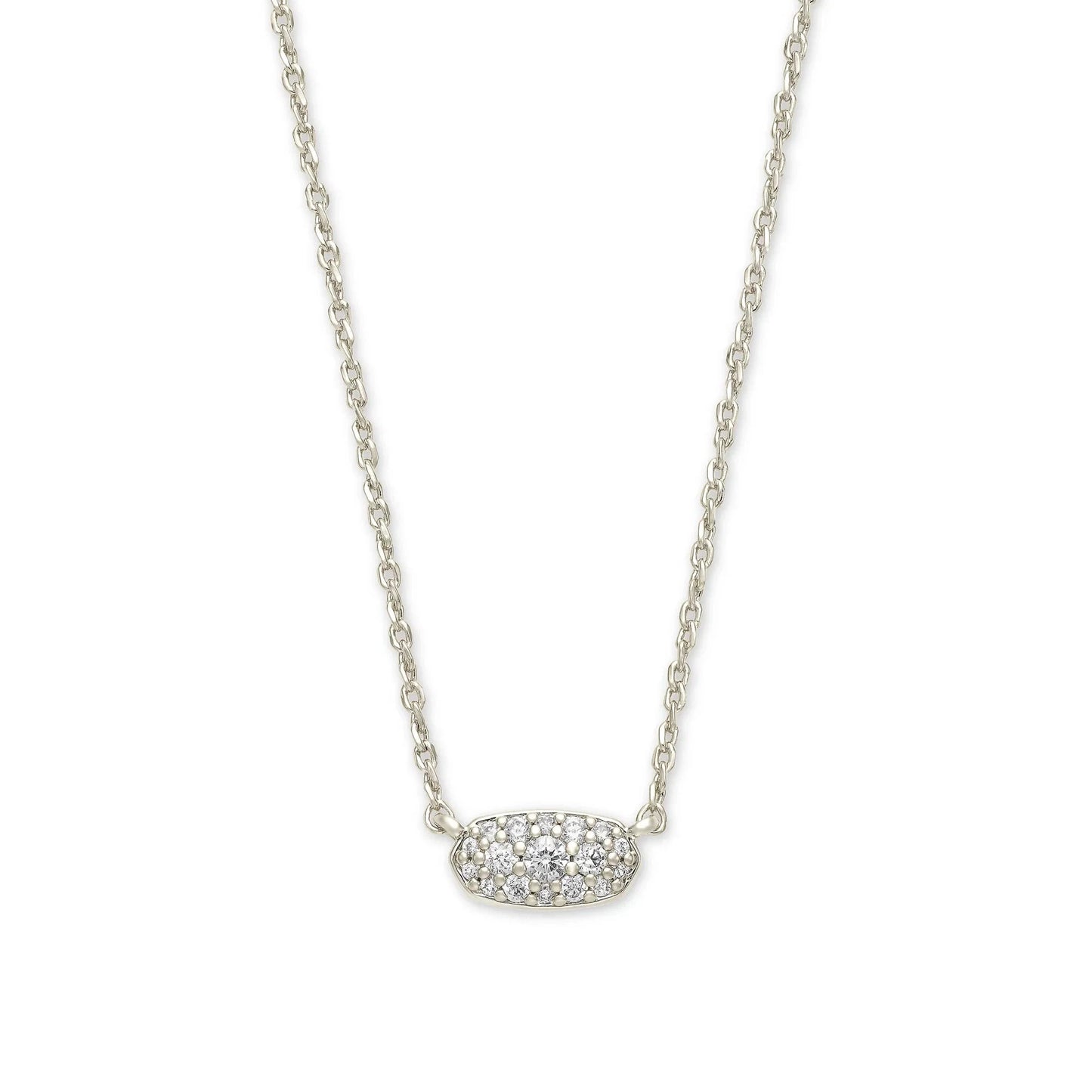 Kendra Scott Grayson White Crystal Pendant Necklace, Silver