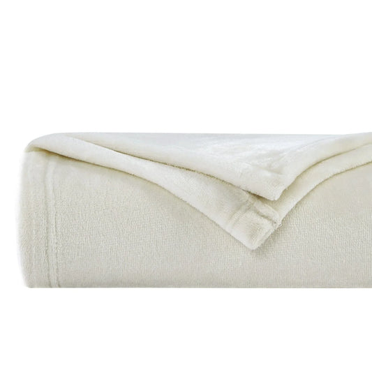 Simply Essential Microfleece Oversized Blanket, Cream