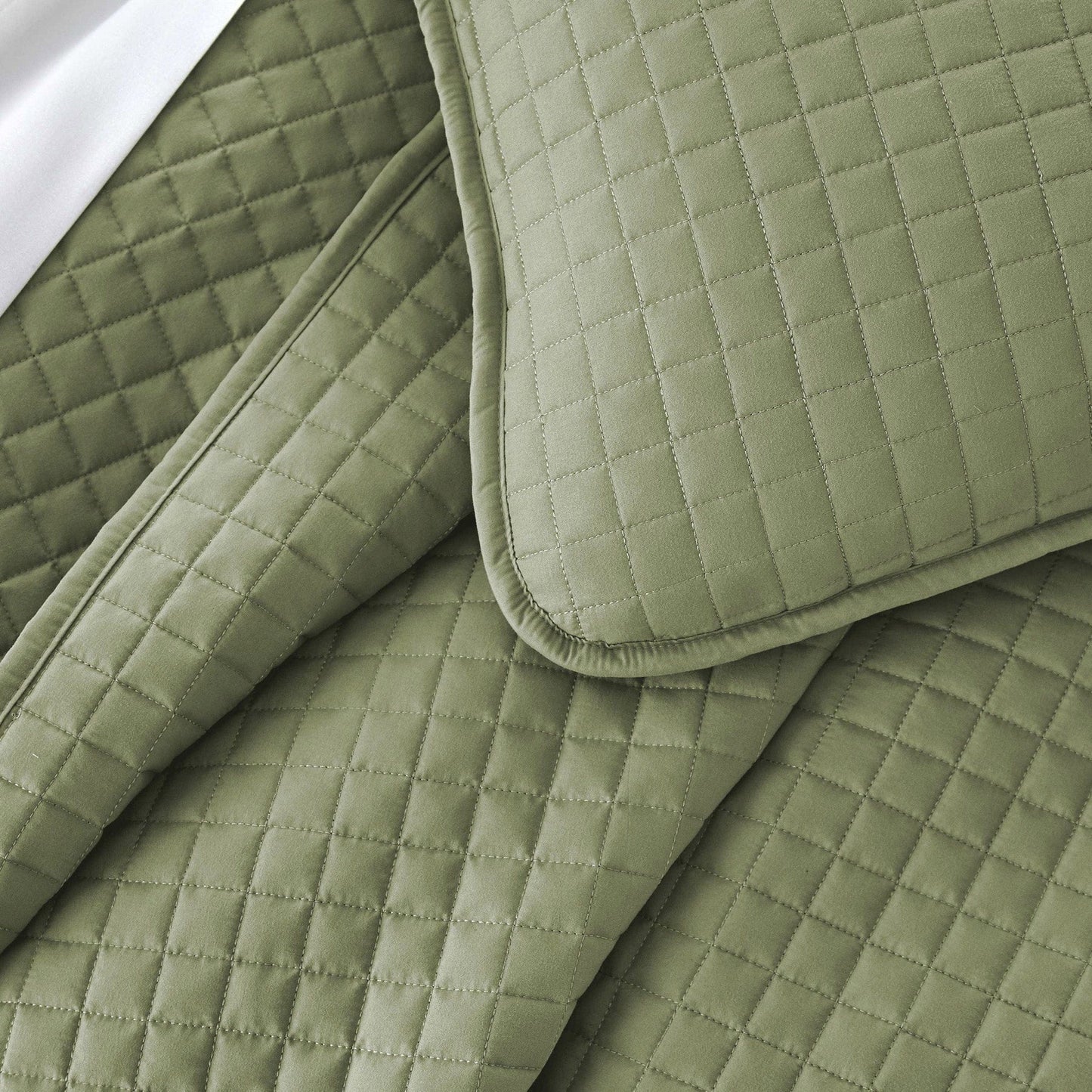 Small Squares Classic Quilt Set, Green