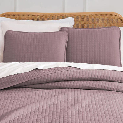 Small Squares Classic Quilt Set, Lavender